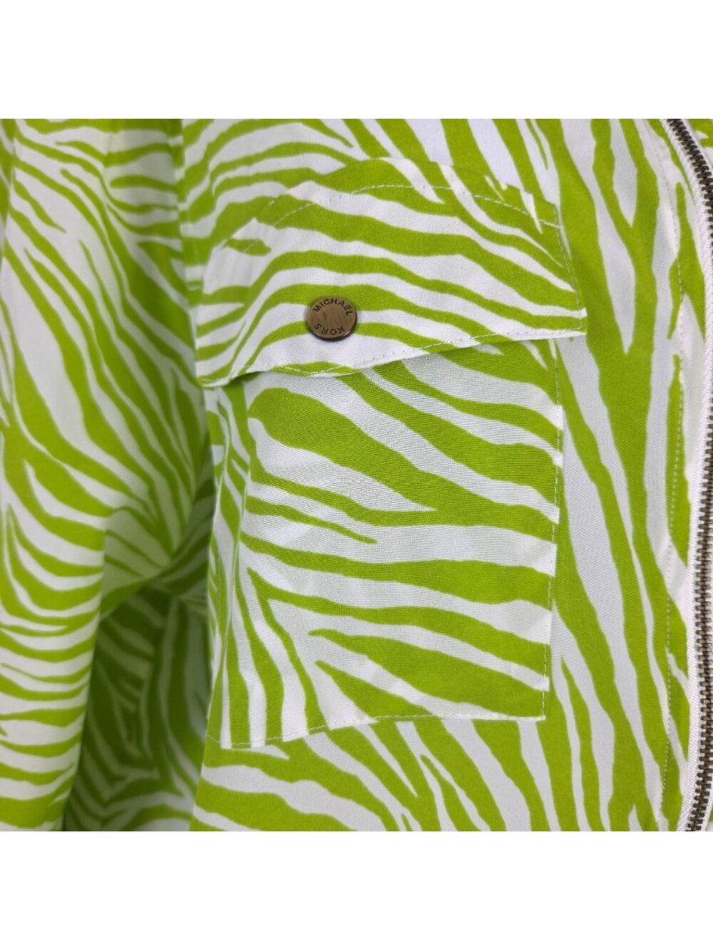 Michael Kors Womens XL Zebra Print Zip Jacket/Shirt Lightweight Stylish - Picture 4 of 9